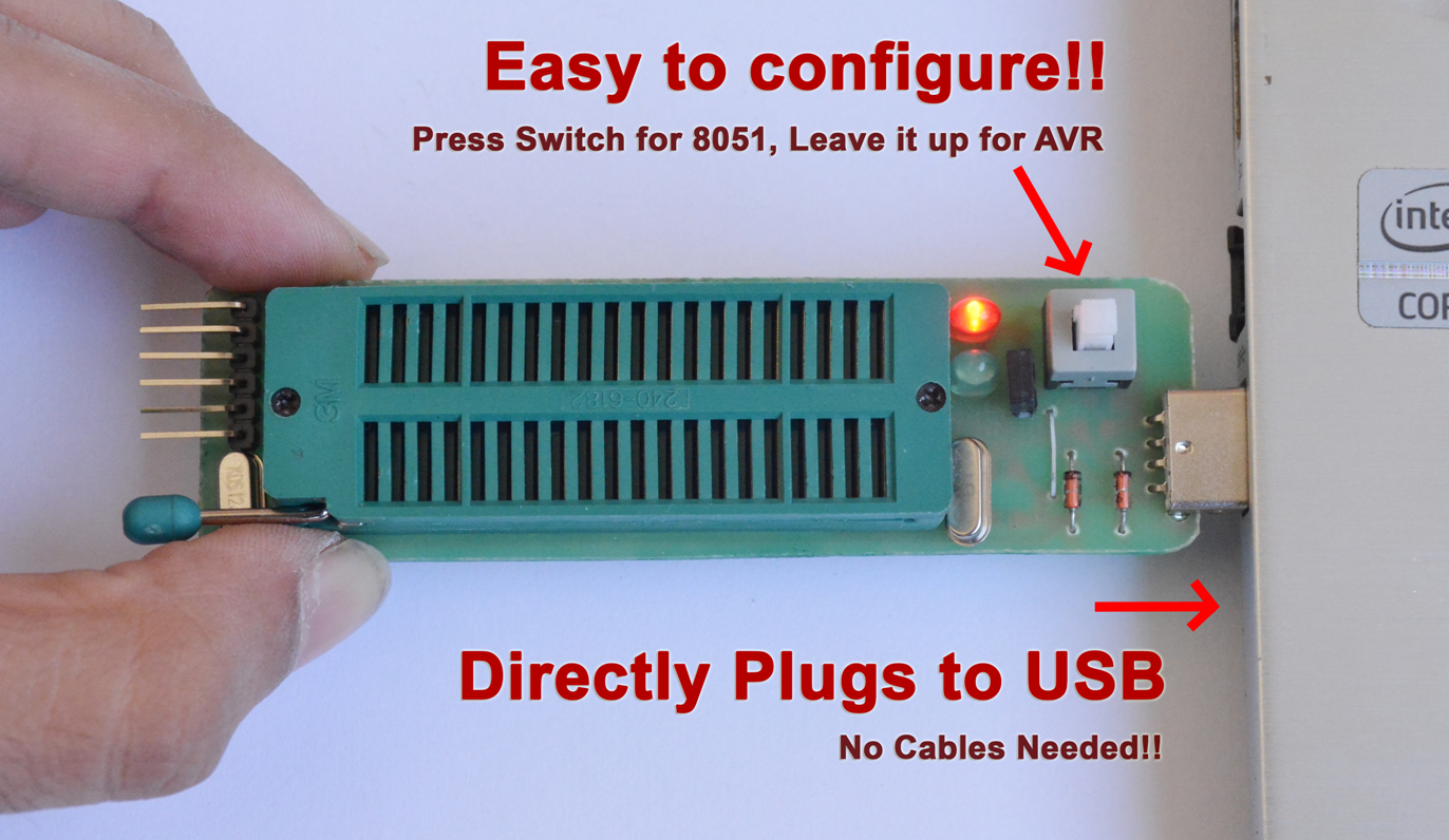 USB AVR + 8051 Stick Programmer